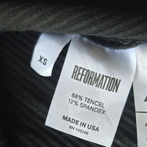 Reformation -739 Women's Black Rib Turtleneck Short Dress Long Sleeve‎ XS - Picture 4 of 11